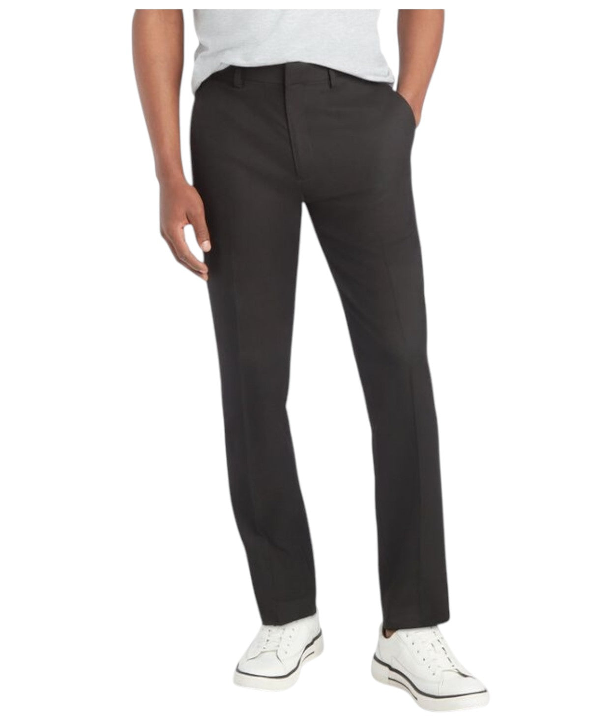 Kenneth Cole Mens Slim fit Dress Pants 33 / 30 Black Solid Stretch