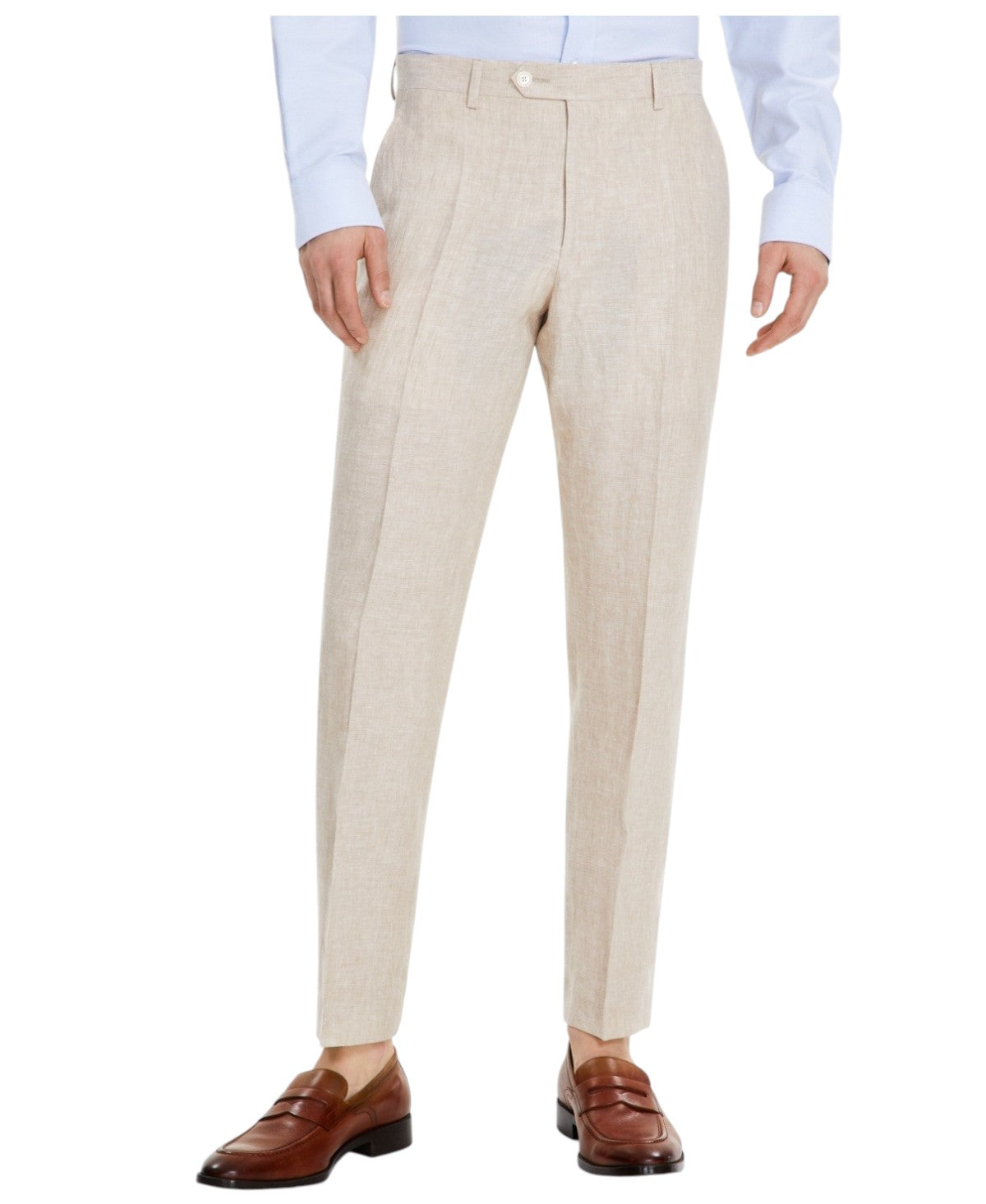 Tommy Hilfiger Mens Modern fit Dress Pants 30 / 30 Beige Solid Linen