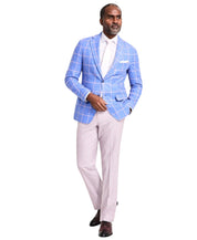 Tallia Mens Slim fit Sport Coat Blazer 40 L Light Blue Check