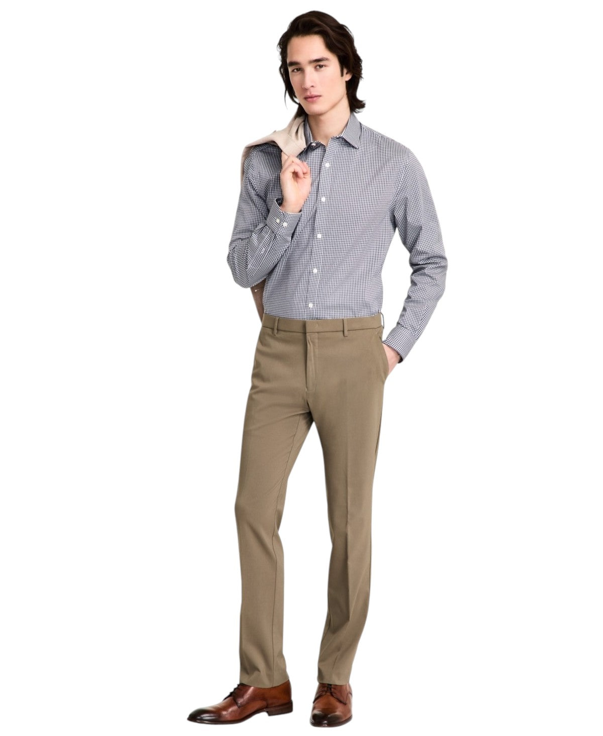 Tommy Hilfiger Mens Modern fit Dress Pants 40 / 30 Olive Green Solid Stretch