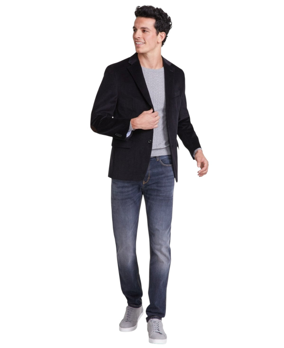 Tommy Hilfiger Mens Modern fit Sport Coat Blazer 46 R Black Solid Stretch