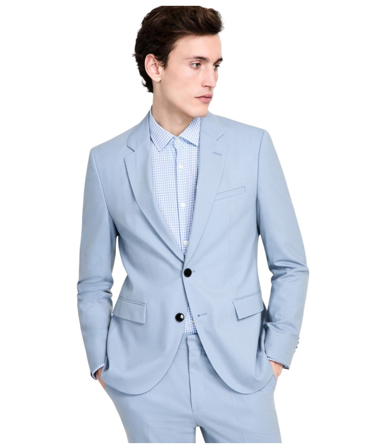 Hugo Boss Mens Modern fit Suit Jacket Blazer 42 R Blue Solid