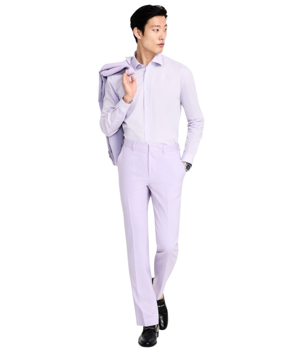 Hugo Boss Mens Modern fit Dress Pants 32 / 32 Purple Solid
