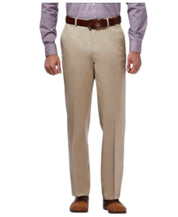 Haggar Mens Classic fit Dress Pants 34 / 32 Beige Solid Stretch