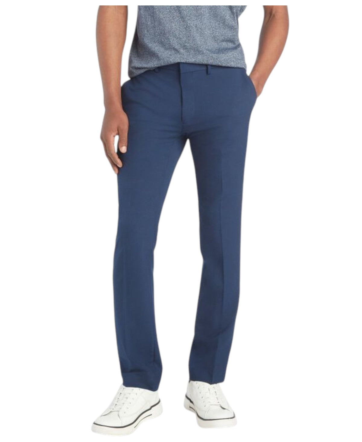 Kenneth Cole Mens Slim fit Dress Pants 34 / 34 Blue Solid Stretch
