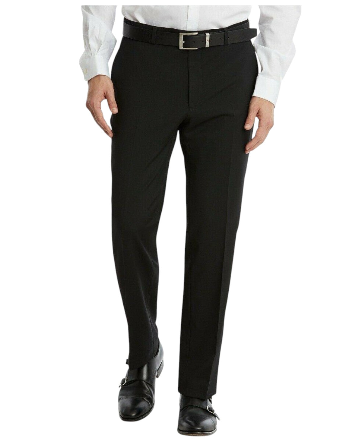 Tommy Hilfiger Mens Classic fit Dress Pants 38 / 32 Black Solid Stretch