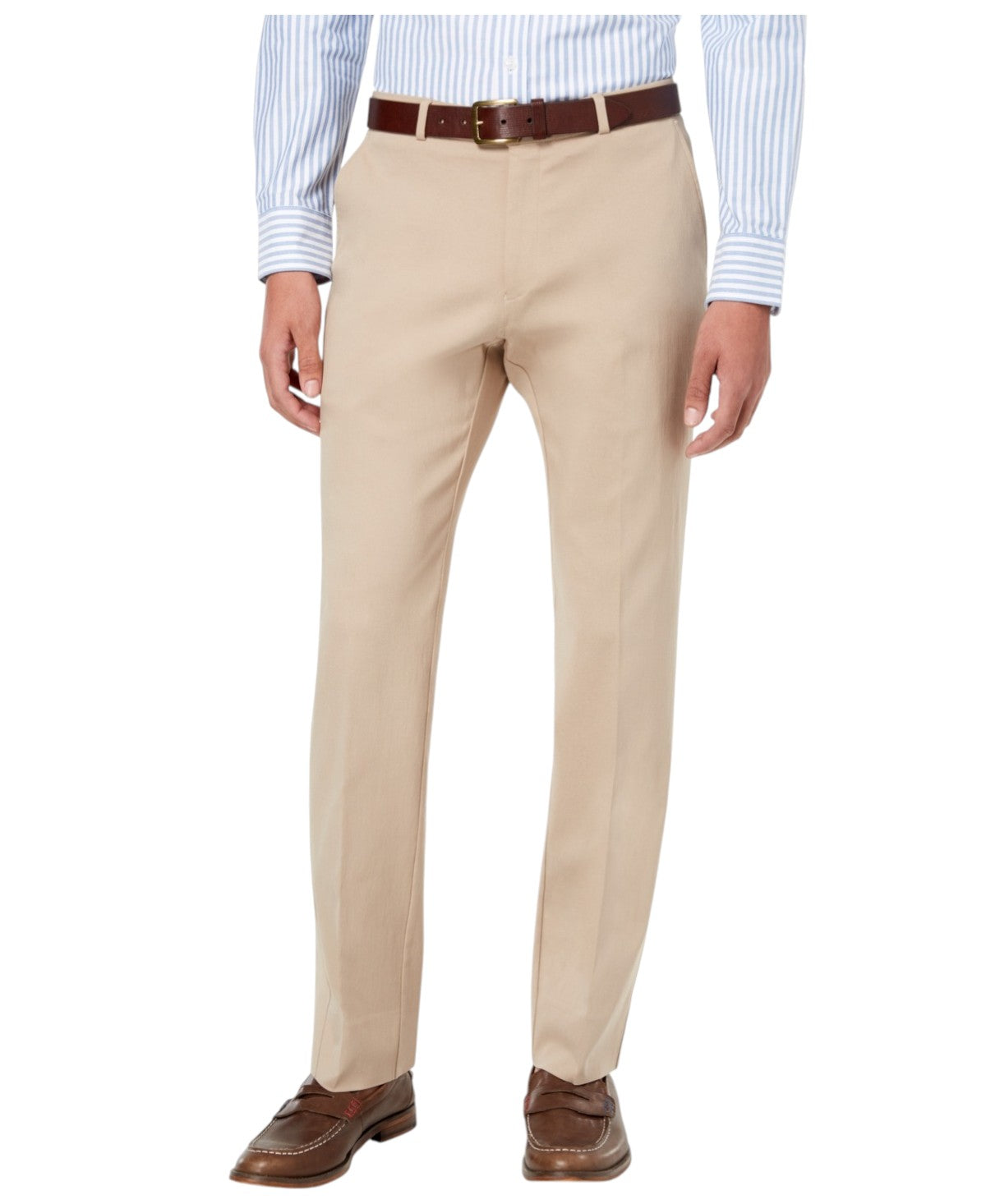 Tommy Hilfiger Mens Modern fit Dress Pants 31 / 32 Beige Solid Stretch