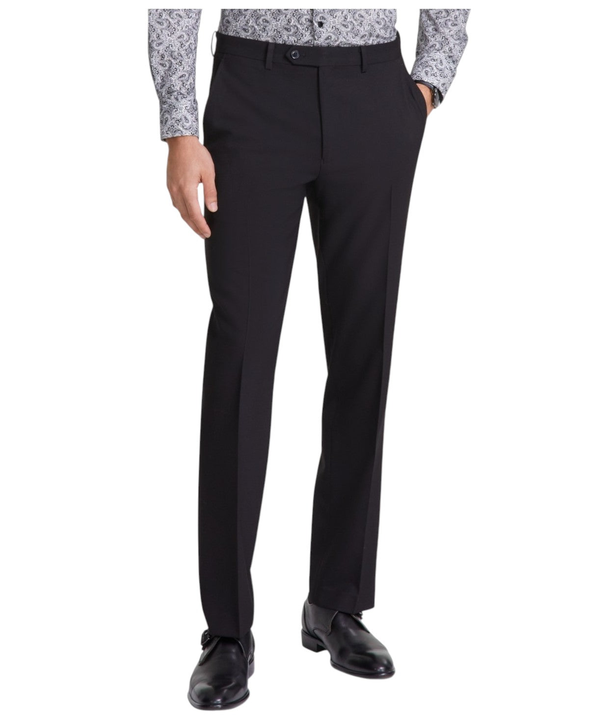 Tallia Mens Classic fit Dress Pants 38 / 30 Black Solid