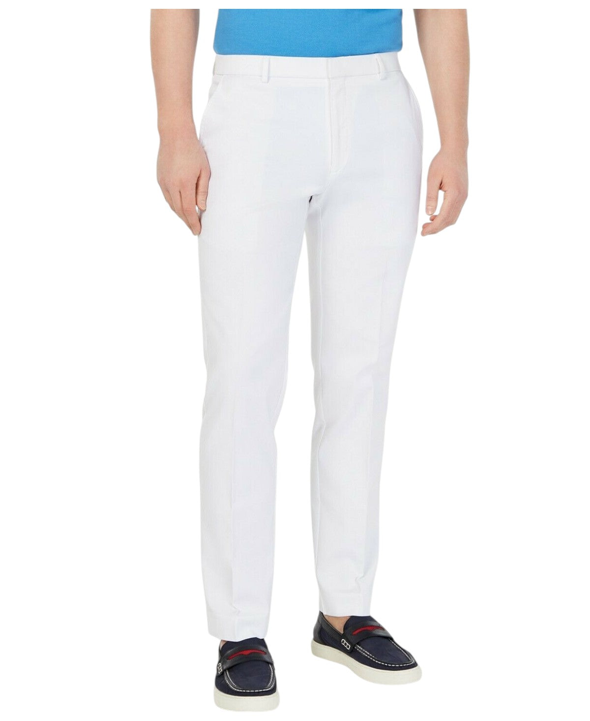 Tommy Hilfiger Mens Modern fit Dress Pants 36 / 32 White Solid Stretch