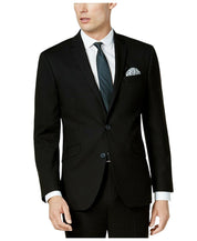 Kenneth Cole Mens Slim fit Suit Jacket Blazer 38 S Black Solid Stretch