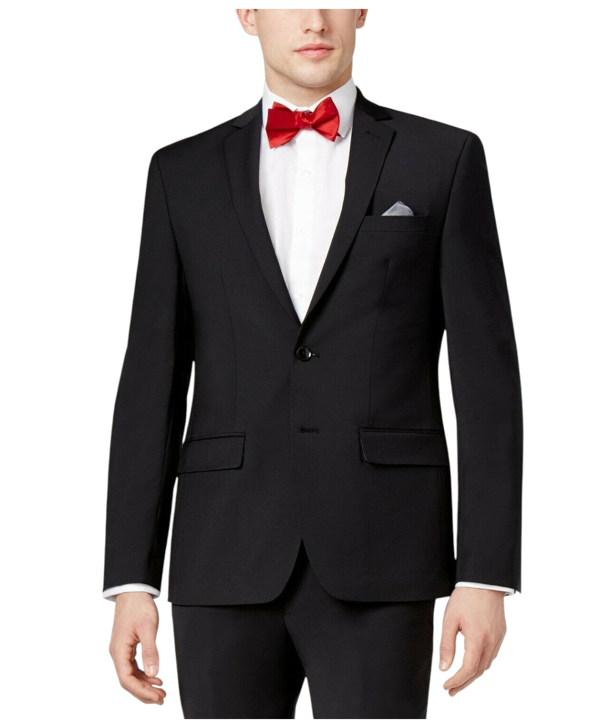 Bar III Men Skinny fit Suit Jacket Blazer 42 L Black Solid Stretch