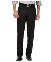 Haggar Mens Classic fit Chinos Pants 40 / 32 Black Solid Stretch