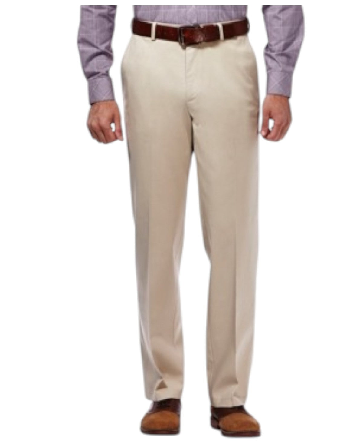 Haggar Mens Classic fit Dress Pants 36 / 32 White Solid Stretch