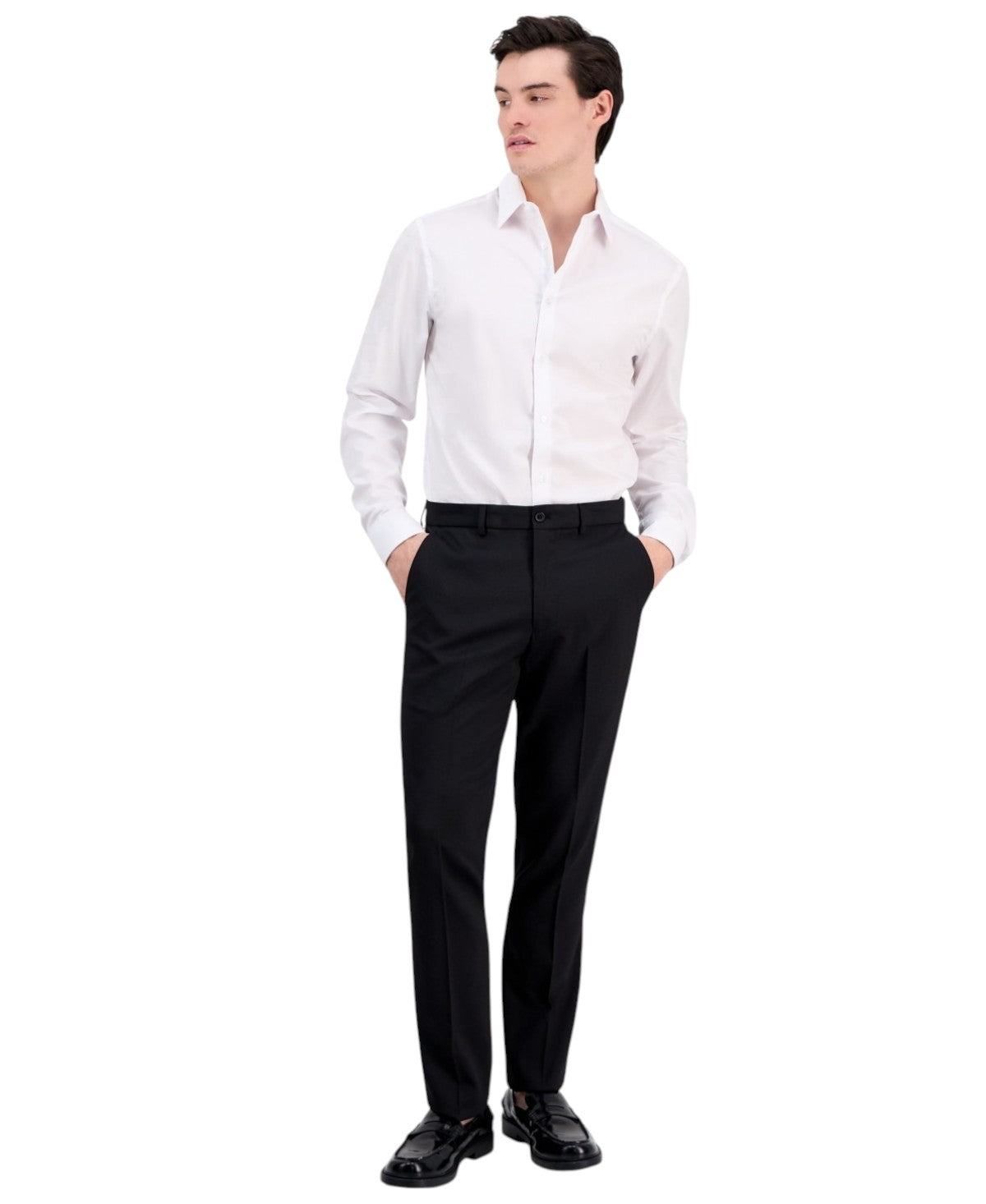 Dkny Mens Modern fit Dress Pants 34 / 32 Black Solid