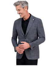 Tom Baine Mens Slim fit Sport Coat Blazer 44 R Grey Plaid Stretch