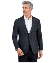 Tom Baine Mens Slim fit Sport Coat Blazer 42 R Grey Plaid Stretch
