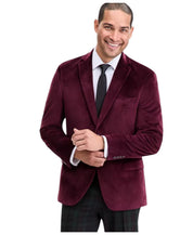 Bar Iii Mens Slim fit Velvet Sport Coat Blazer 38 R Burgundy Red Solid