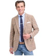 Nautica Mens Modern fit Sport Coat Blazer 46 R Tan Plaid