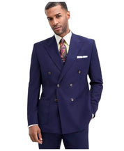 Tayion Collection Mens Classic fit Double Breasted Suit Jacket Blazer 44 R Blue