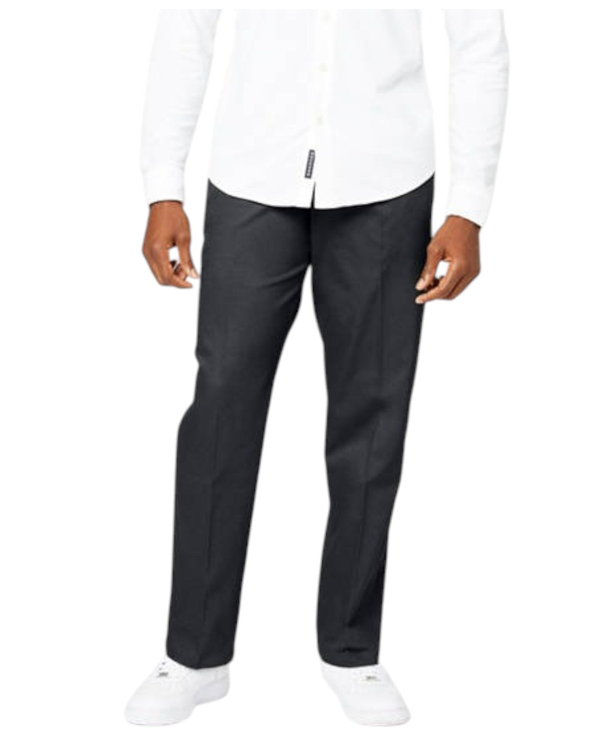 Dockers Mens Classic fit Dress Pants 30 / 30 Charcoal Grey Solid Stretch