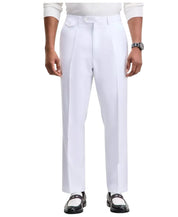 Tayion Collection Mens Classic fit Dress Pants 44 / 30 White Solid