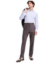 Tayion Collection Mens Classic fit Dress Pants 42 / 32 Brown Plaid