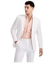 Bar Iii Mens Slim fit Suit Jacket Blazer 40 S White Solid Linen