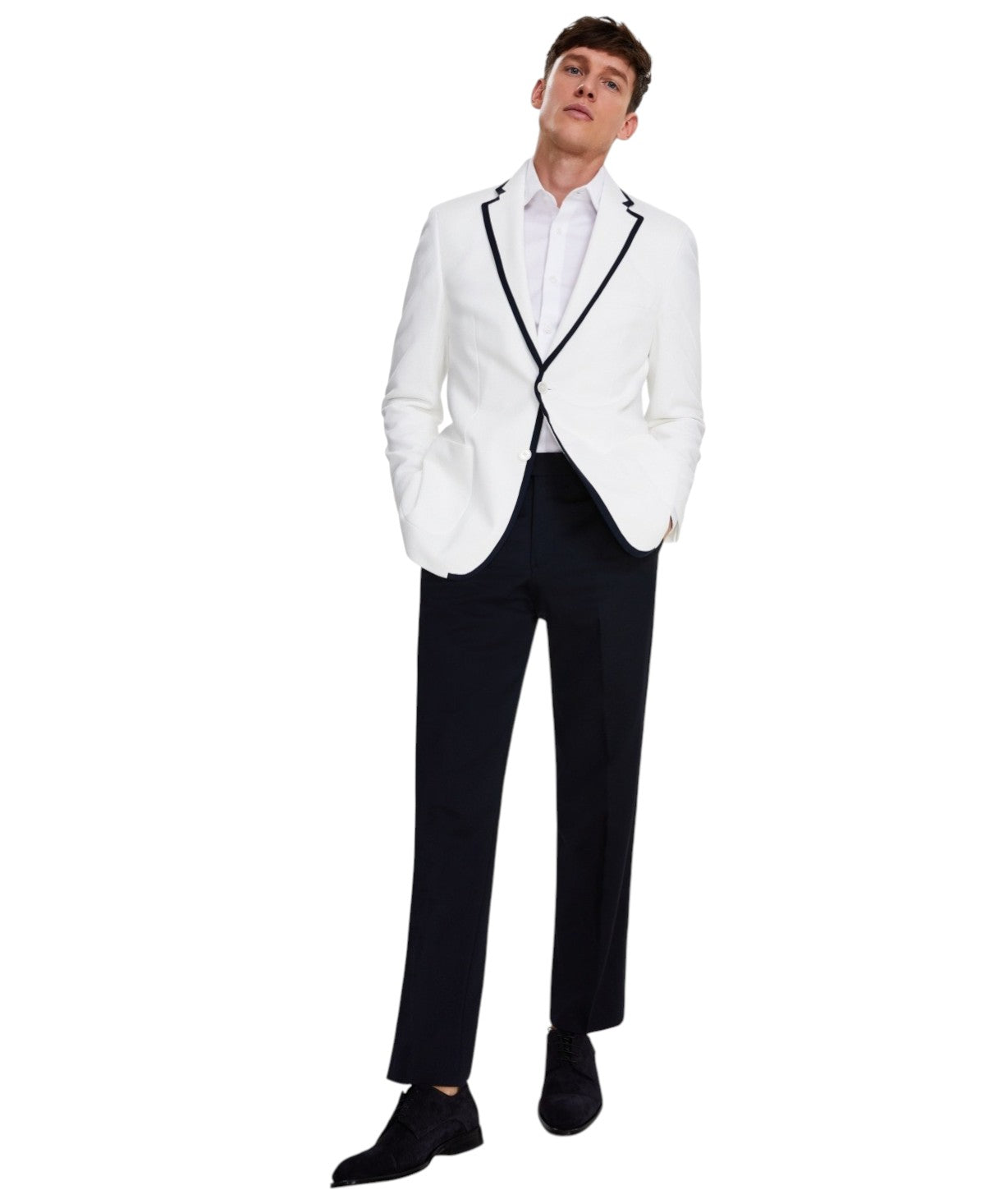 Tommy Hilfiger Mens Modern fit Sport Coat Blazer 44 R White Solid
