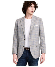 Nautica Mens Modern fit Sport Coat Blazer 40 R Light Grey Plaid