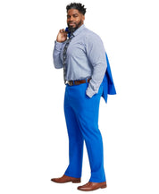Tayion Mens Classic fit Dress Pants 44 / 32 Bright Blue Solid