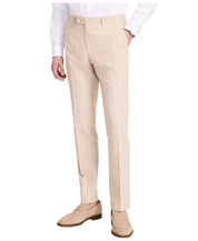Tommy Hilfiger Mens Modern fit Dress Pants 34 / 32 Beige Solid Stretch Linen
