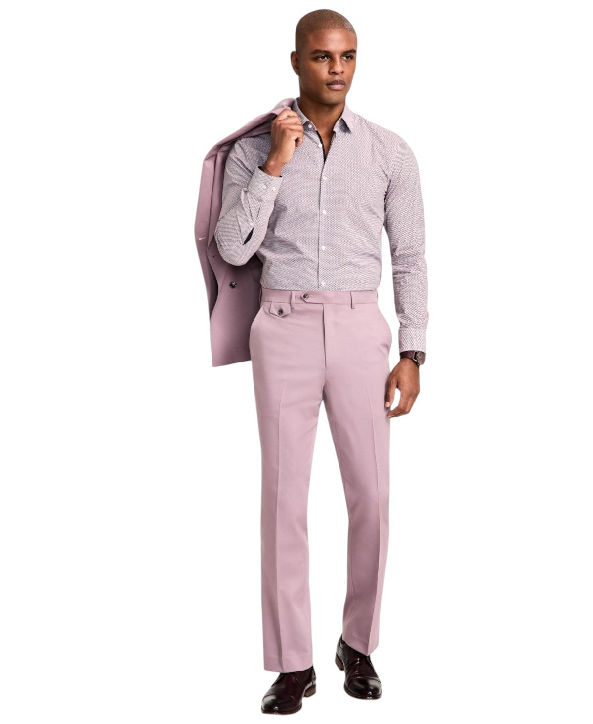 Tayion Mens Regular fit Dress Pants 44 / 32 Purple Solid