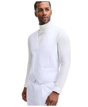 Tayion Mens Classic fit Button-Up Suit Vest Large White