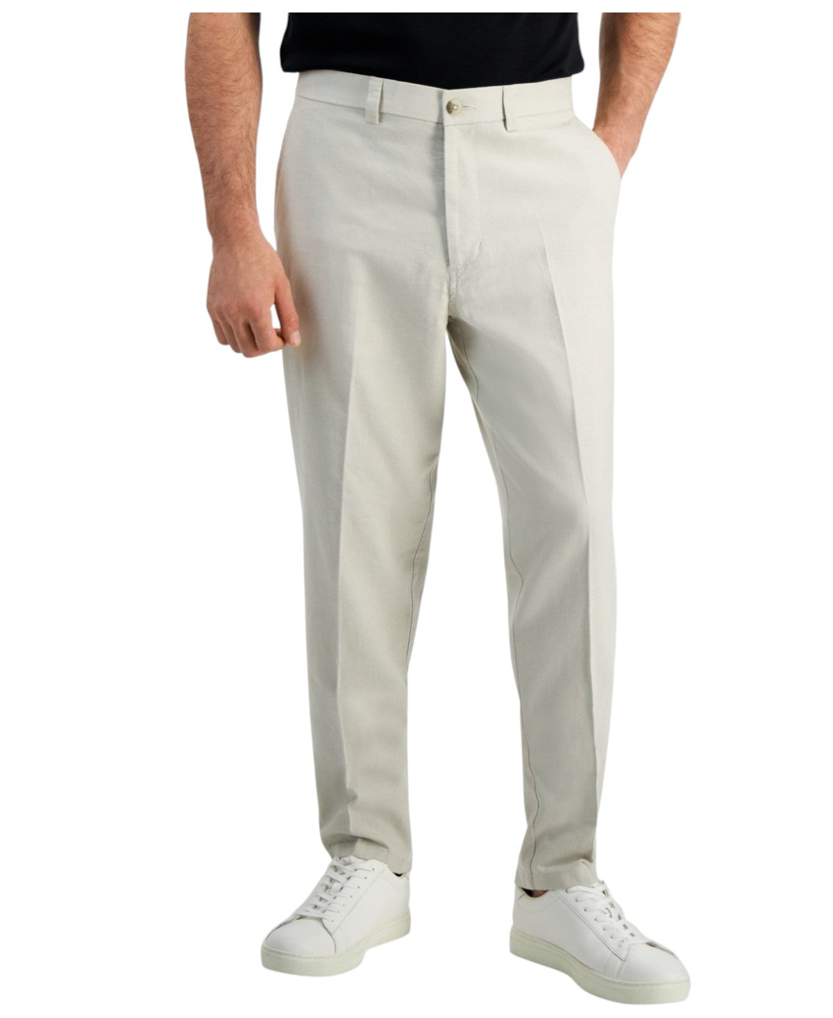 Kenneth Cole Mens Slim fit Dress Pants 34 / 30 Beige Solid