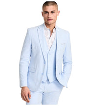 Bar Iii Mens Slim fit Suit Jacket Blazer 42 L Light Blue Solid Linen