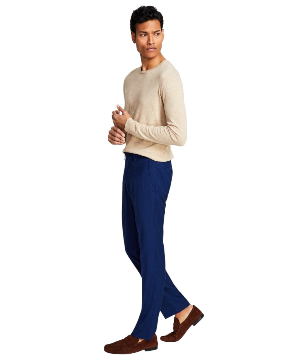 Kenneth Cole Mens Slim fit Dress Pants 36 / 29 Navy Blue Solid