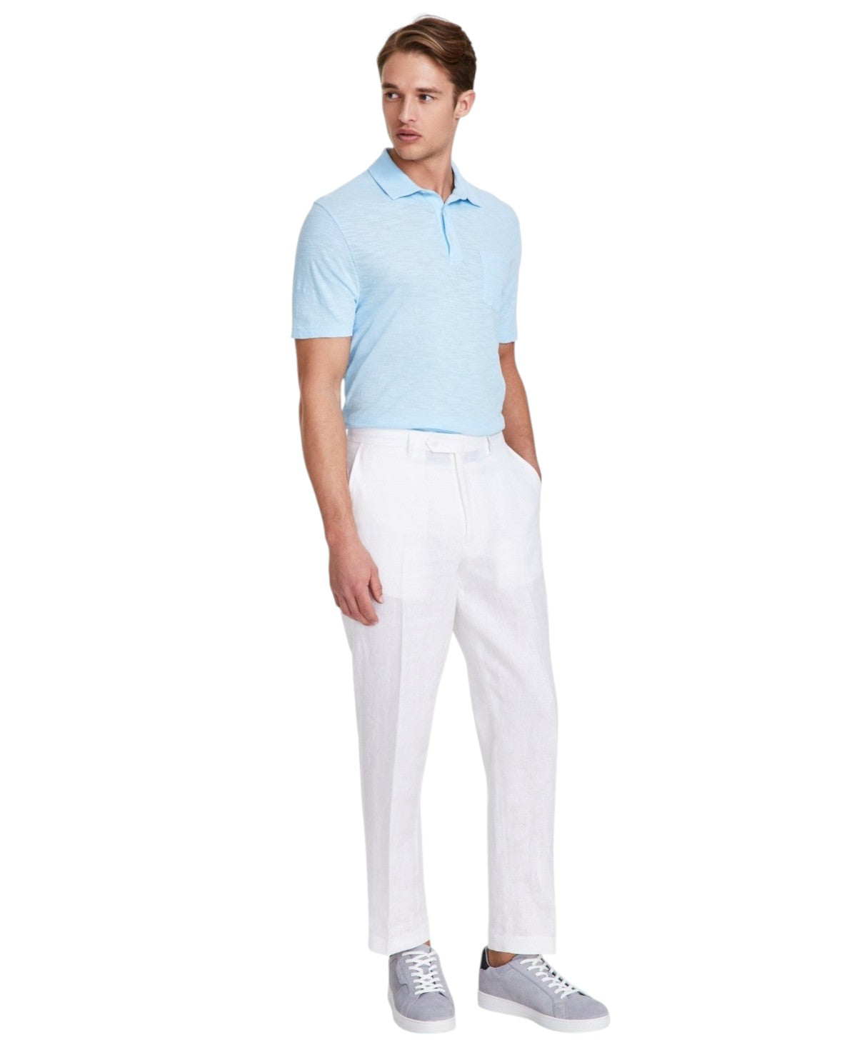Nautica Mens Modern fit Dress Pants 34 / 32 White Solid Linen