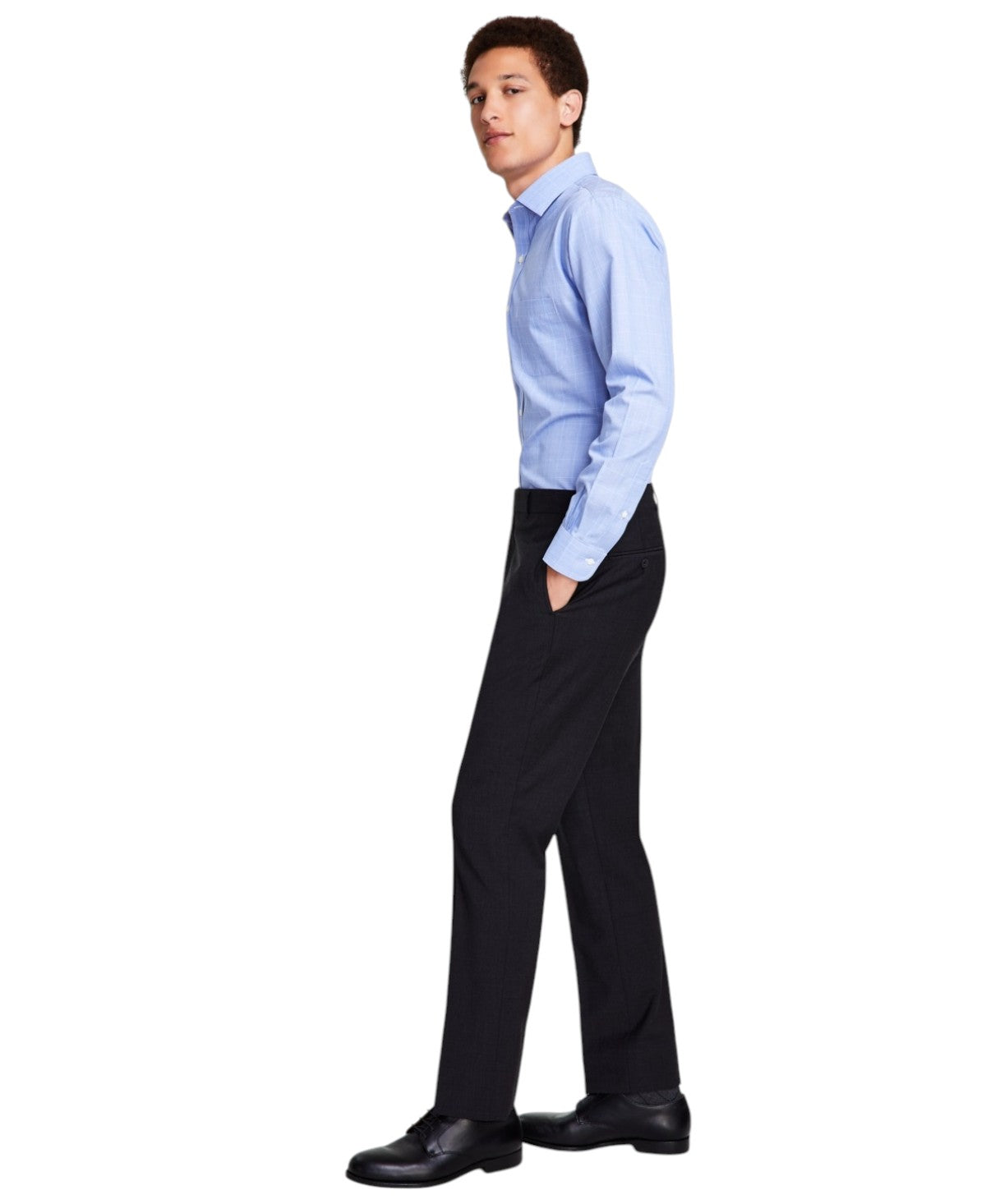 Brooks Brothers Mens Classic fit Dress Pants 34 / 32 Dark Grey Solid Stretch