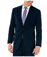 Haggar Mens Classic fit Suit Jacket Blazer 46 R Navy Blue Solid Stretch