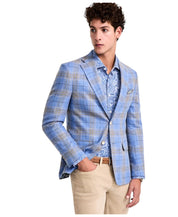 Tallia Mens Slim fit Sport Coat Blazer 42 L Light Blue Plaid