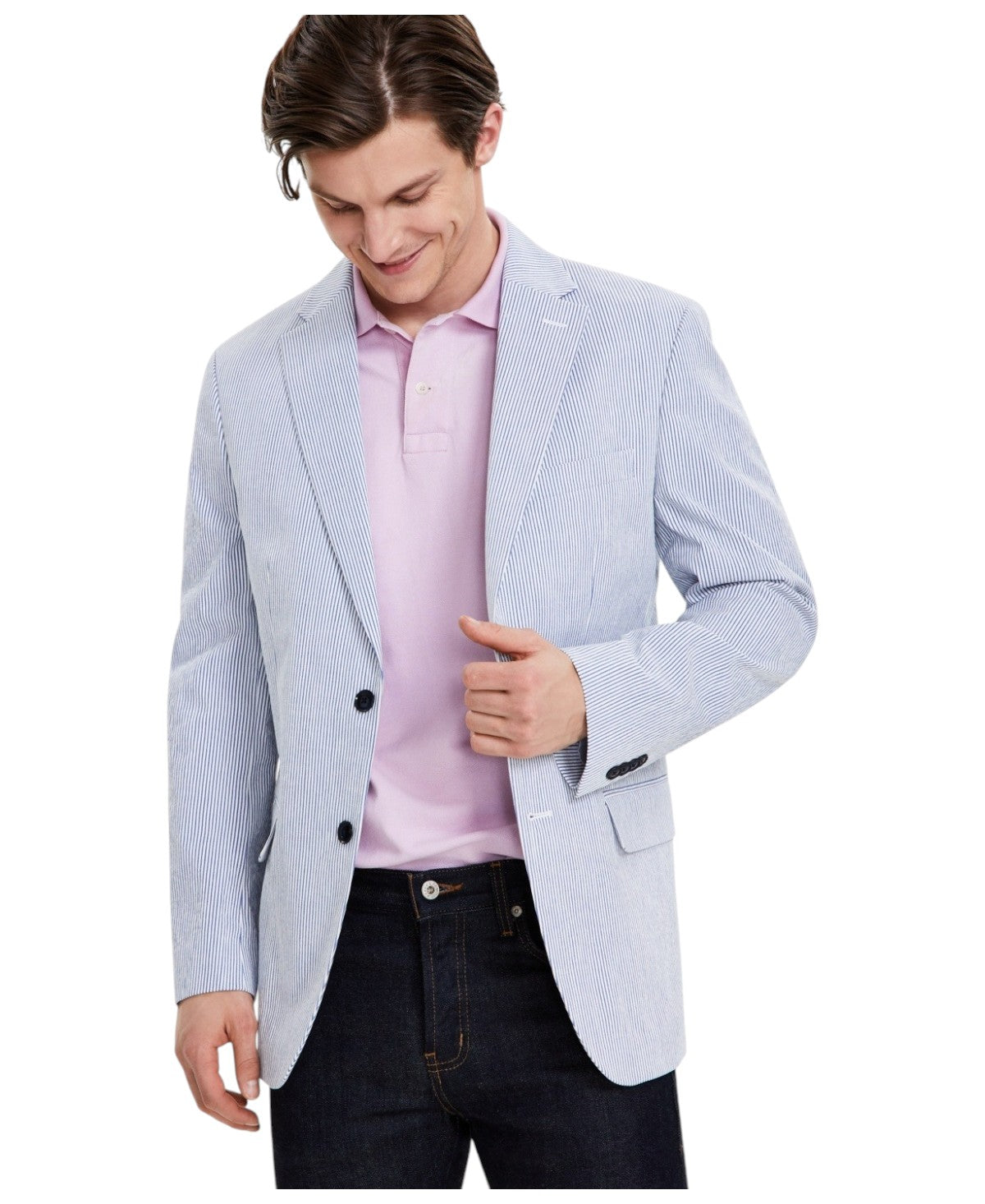 Tommy Hilfiger Mens Slim fit Suit Jacket Blazer 38 S Light Blue Solid