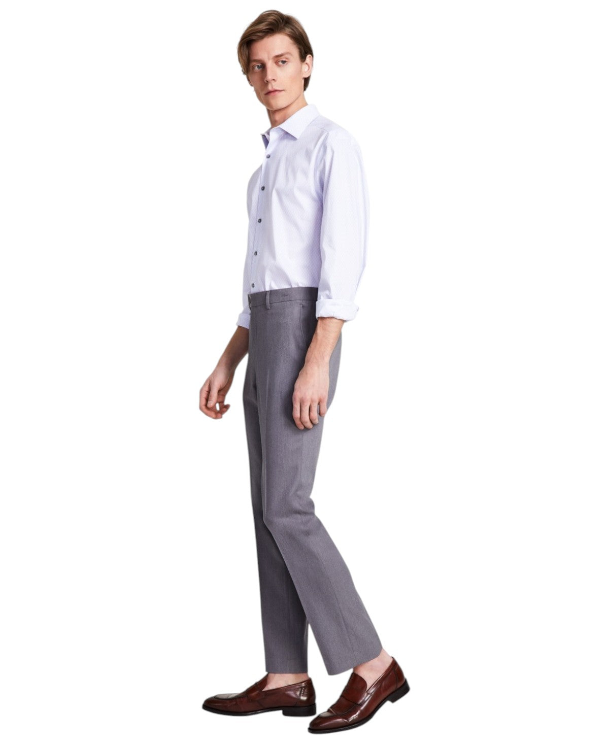 Dkny Mens Modern fit Dress Pants 34 / 30 Grey Solid