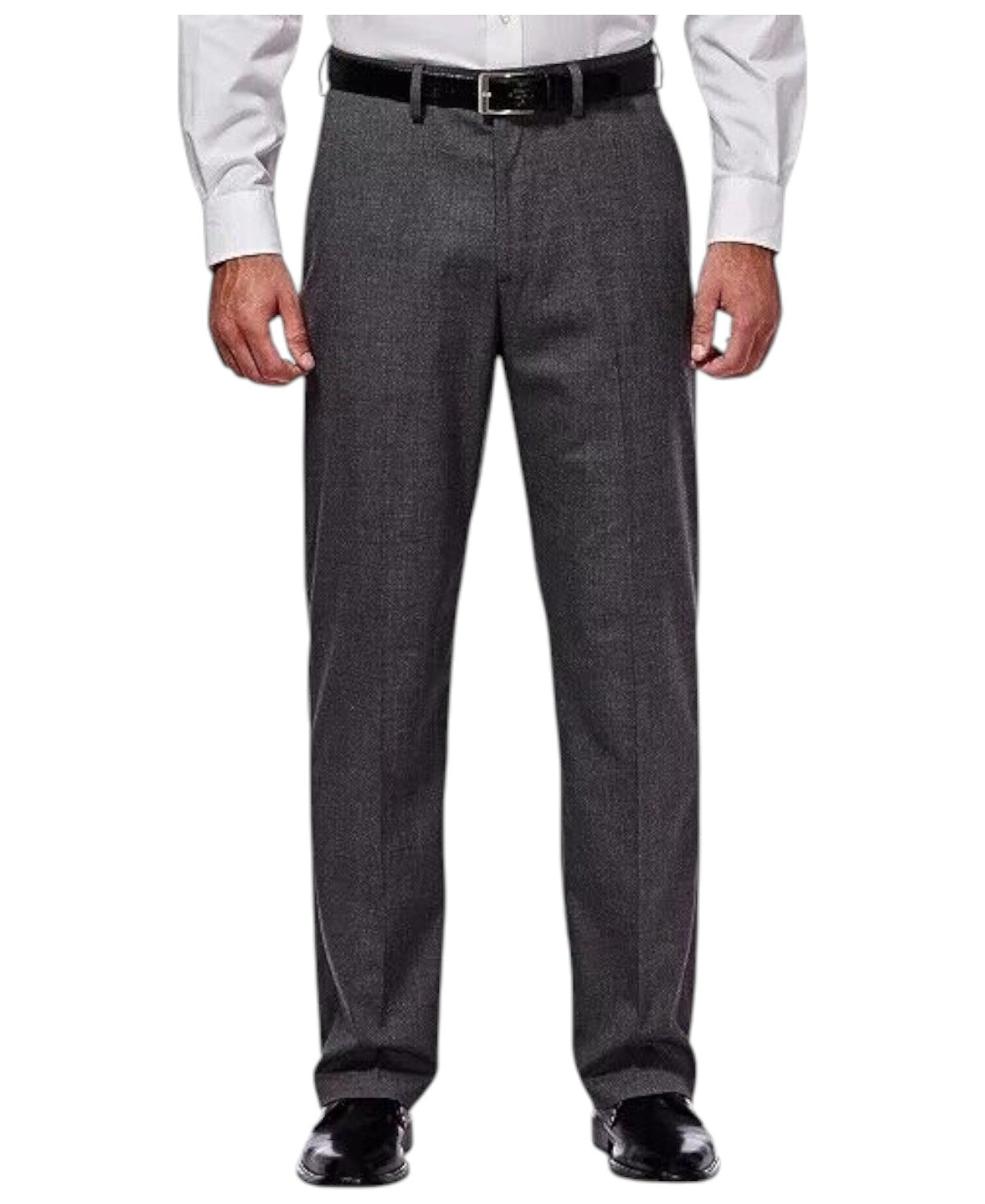 Haggar Mens Classic fit Dress Pants 40 / 30 Charcoal Grey Solid Stretch
