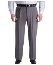 Haggar Mens Classic fit Dress Pants 44 / 32 Grey Solid Stretch