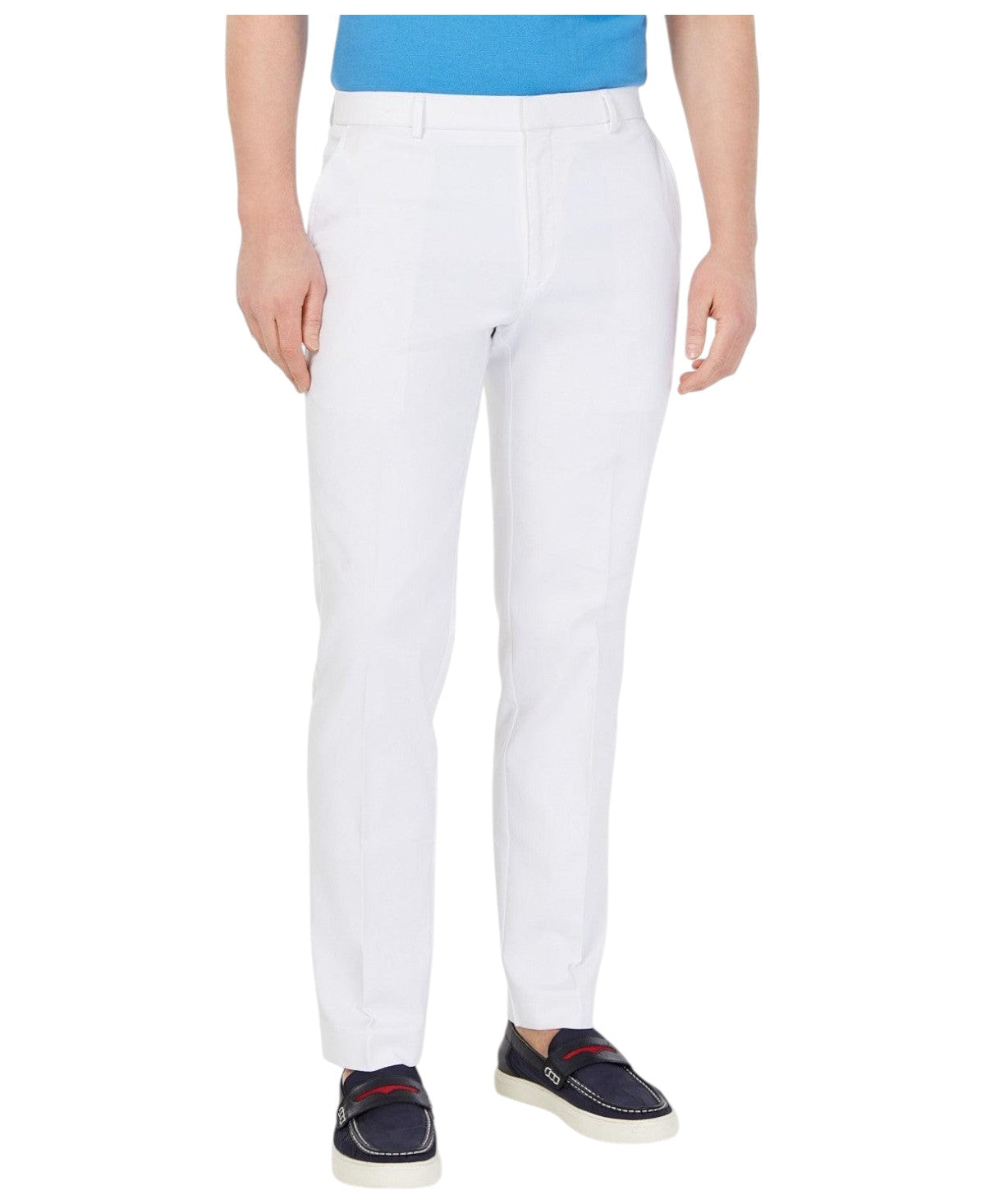 Tommy Hilfiger Mens Modern fit Dress Pants 32 / 30 White Solid Stretch