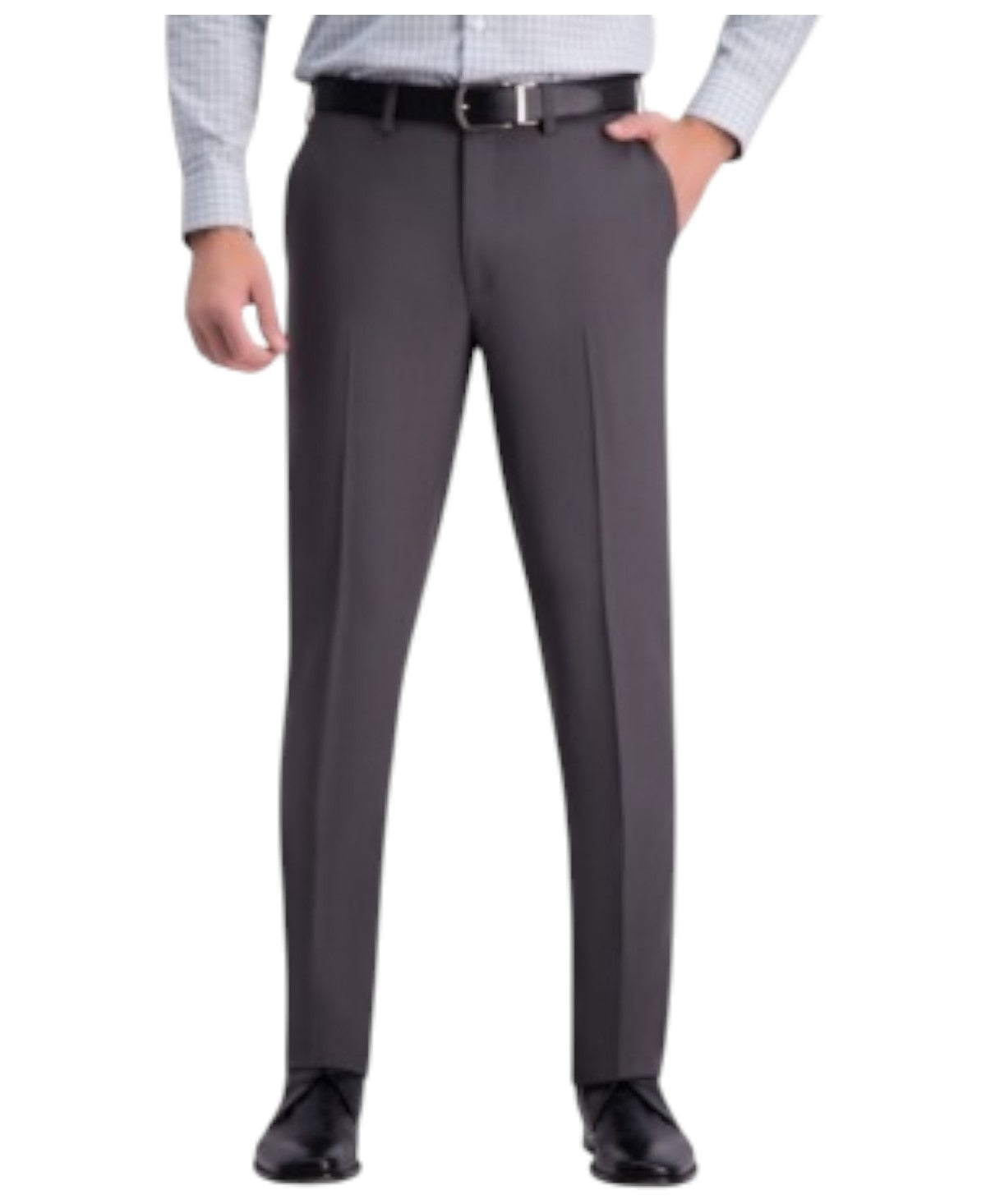 Haggar Mens Slim fit Dress Pants 34 / 30 Charcoal Grey Solid