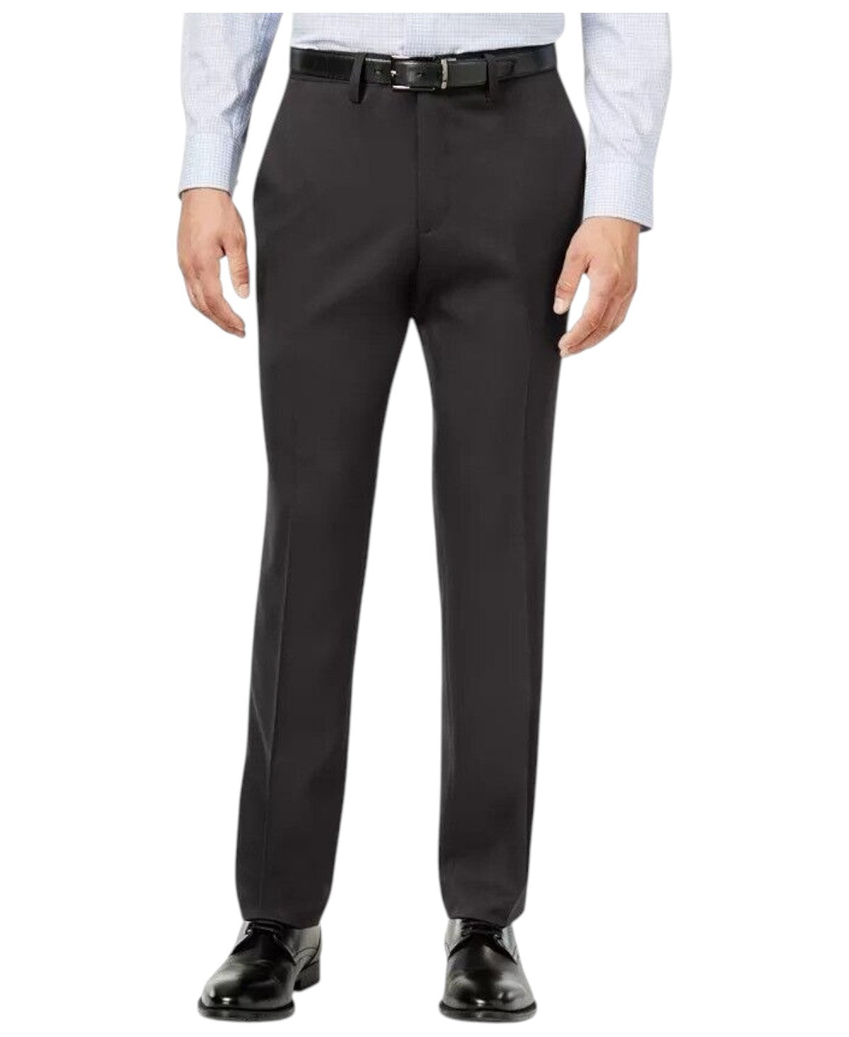 Kenneth Cole Mens Slim fit Dress Pants 36 / 32 Dark Grey Solid Stretch