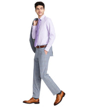 Hugo Boss Mens Modern fit Dress Pants 32 / 32 Light Grey Blue Plaid