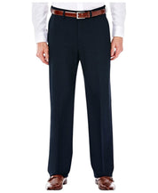 Haggar Mens Classic fit Dress Pants 38 / 30 Blue Solid Stretch