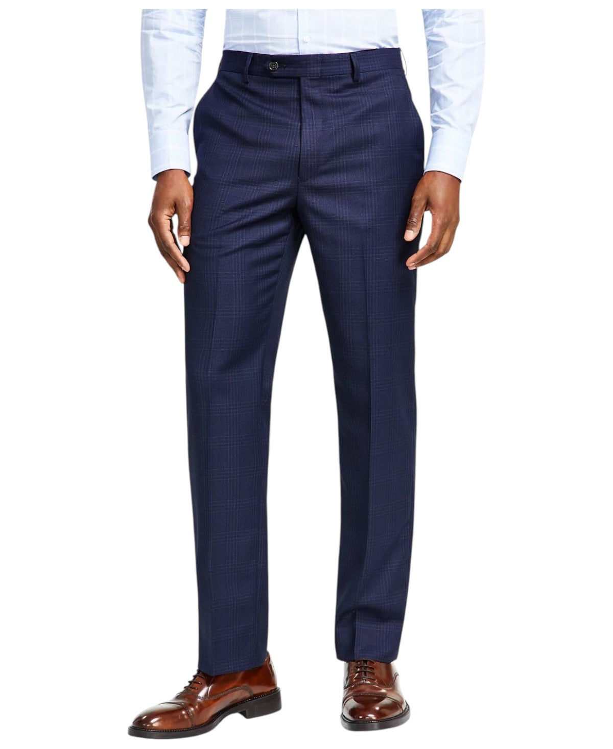 Lauren Ralph Lauren Mens Classic fit Dress Pants 34 / 32 Navy Blue Plaid Stretch